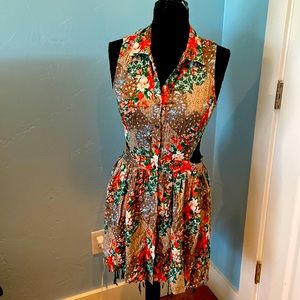 San souci floral mini with cut outs - sexy - size medium - like new